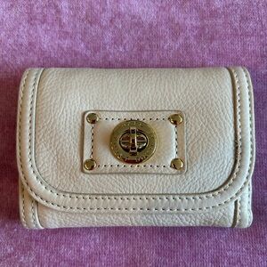 Marc by Marc Jacobs Cream Leather Turnlock Wallet